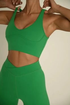 MGH Athleisure Jolie Seam Detail Longline Crop Top - Bright Green
