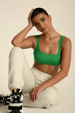 ROM Jackie Scoop Neck Crop Top - Bright Green All Tops 16 ROM Jackie Scoop Neck Crop Top - Bright Green All Tops
