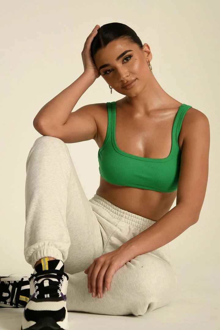 ROM Jackie Scoop Neck Crop Top - Bright Green All Tops 8 ROM Jackie Scoop Neck Crop Top - Bright Green All Tops