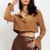 QNG Issy Cropped Shirt - Tan