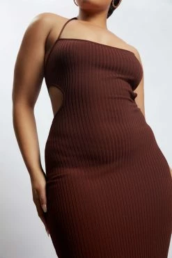 EMS DRESSES Morgan Halter Knit Midi Dress - Chocolate 21 EMS DRESSES Morgan Halter Knit Midi Dress - Chocolate