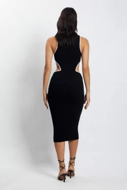 SOP Lela Cut Out Midi Dress - Black DRESSES 20 SOP Lela Cut Out Midi Dress - Black DRESSES