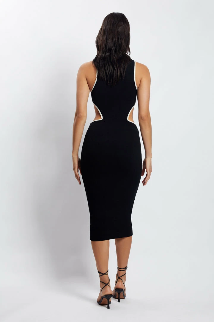SOP Lela Cut Out Midi Dress - Black DRESSES 4 SOP Lela Cut Out Midi Dress - Black DRESSES