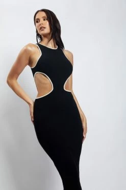 SOP Lela Cut Out Midi Dress - Black DRESSES 23 SOP Lela Cut Out Midi Dress - Black DRESSES