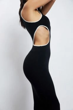 SOP Lela Cut Out Midi Dress - Black DRESSES