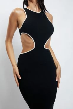 SOP Lela Cut Out Midi Dress - Black DRESSES 21 SOP Lela Cut Out Midi Dress - Black DRESSES