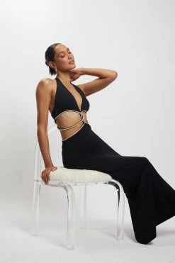 AMC Nicha Diamante Cut Out Midi Dress - Black Midi Dresses 19 AMC Nicha Diamante Cut Out Midi Dress - Black Midi Dresses