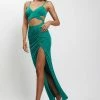 BSD Candice Cut Out Ruched Front Maxi Dress - Green