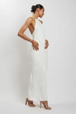 HSH Freya Halter Neck Low Back Maxi Dress - White DRESSES 15 HSH Freya Halter Neck Low Back Maxi Dress - White DRESSES