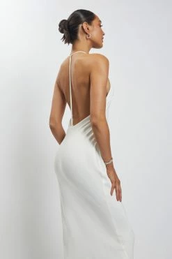 HSH Freya Halter Neck Low Back Maxi Dress - White DRESSES 14 HSH Freya Halter Neck Low Back Maxi Dress - White DRESSES