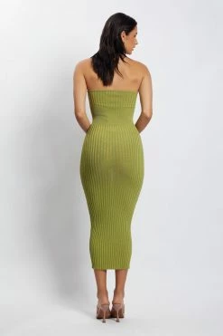 EMS Kyra Strapless Knit Midi Dress - Apple