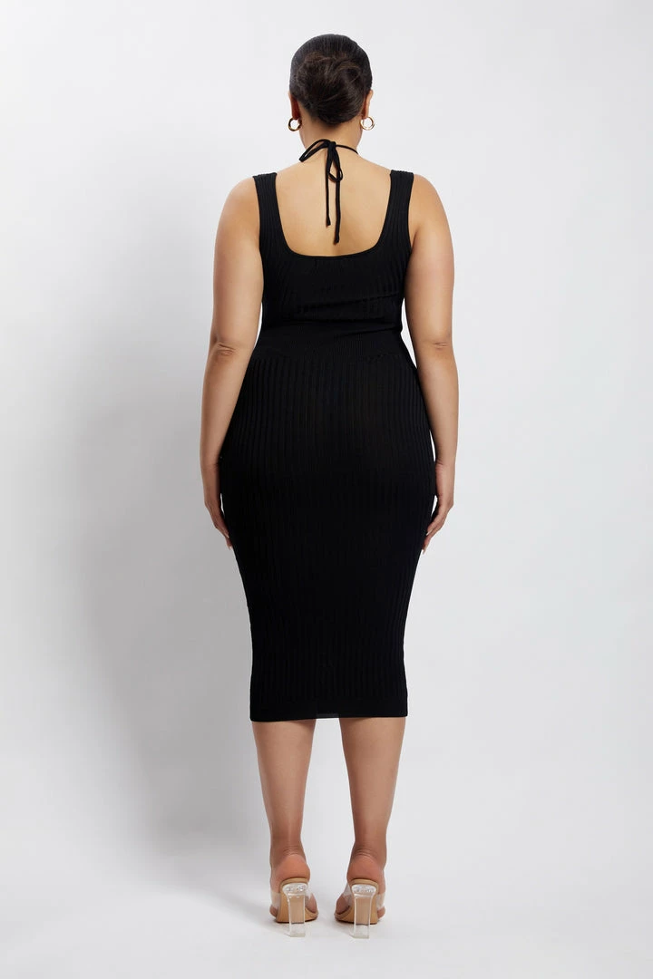 EMS DRESSES Liana Bandeau Knitted Midi Dress - Black 12 EMS DRESSES Liana Bandeau Knitted Midi Dress - Black