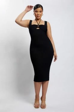 EMS DRESSES Liana Bandeau Knitted Midi Dress - Black 20 EMS DRESSES Liana Bandeau Knitted Midi Dress - Black