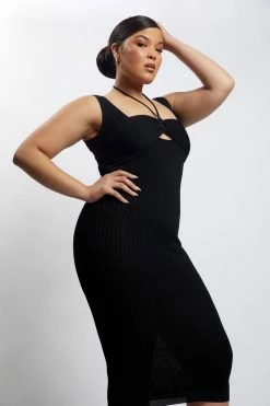 EMS DRESSES Liana Bandeau Knitted Midi Dress - Black 19 EMS DRESSES Liana Bandeau Knitted Midi Dress - Black