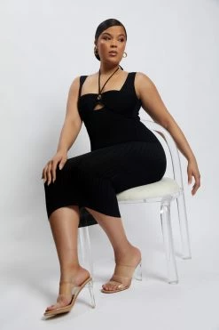 EMS DRESSES Liana Bandeau Knitted Midi Dress - Black 22 EMS DRESSES Liana Bandeau Knitted Midi Dress - Black