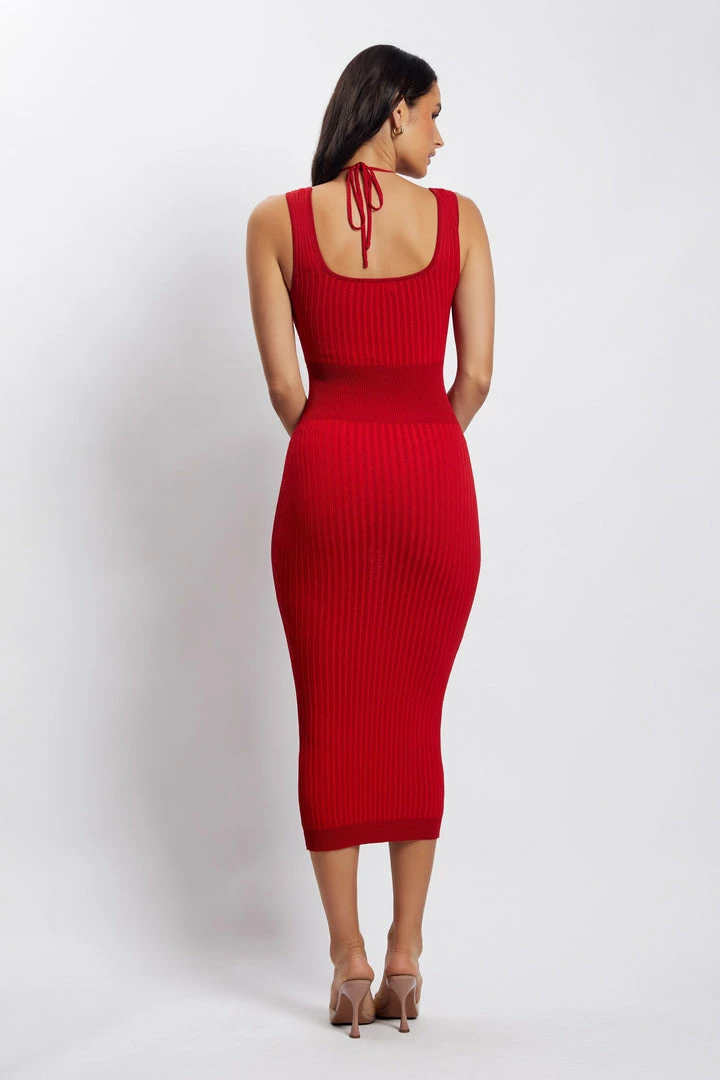 EMS Liana Bandeau Knitted Midi Dress - Chilli Pepper DRESSES 3 EMS Liana Bandeau Knitted Midi Dress - Chilli Pepper DRESSES