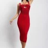 EMS Liana Bandeau Knitted Midi Dress - Chilli Pepper DRESSES