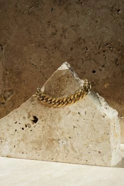 ZNY Laura 14K Gold Plated Cuban Chain Chunky Bracelet/Anklet - Gold All Accessories