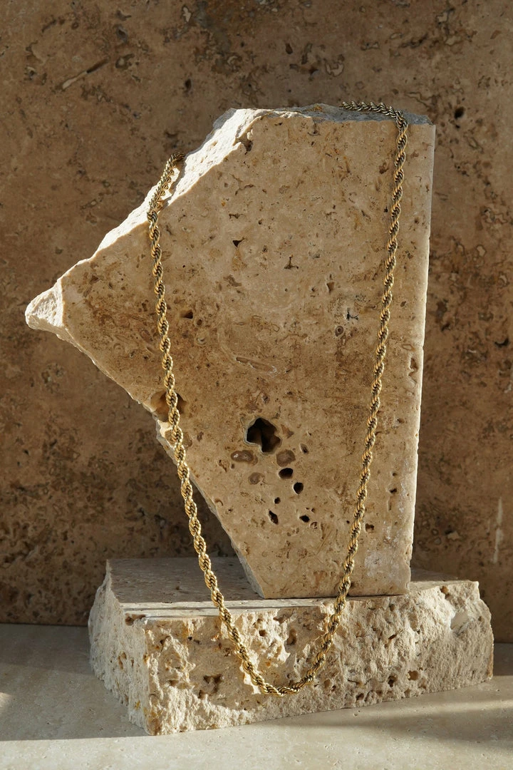 ZNY All Accessories Haisley 14K Gold Plated Twisted Small Chain Necklace - Gold 2 ZNY All Accessories Haisley 14K Gold Plated Twisted Small Chain Necklace - Gold