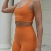 MGH Activewear Tops Elise V Back Cami Crop Top - Tangerine