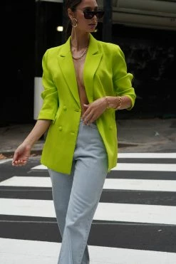 WNT Two Piece Sets Madison Oversized Blazer - Lime Green