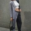 WNT Janelle Low Rise Pants - Grey Two Tone All Bottoms