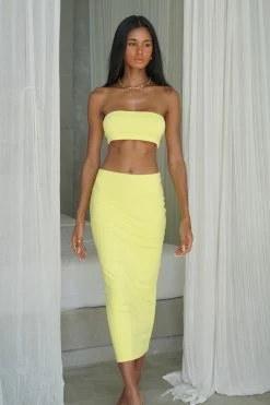 WXI Charley Midi Skirt - Yellow Two Piece Sets