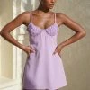 BSD DRESSES Amelie Shirring Bust Slip Dress - Lilac