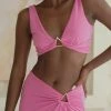 AMC Jacqui Triangle Hardware Crop Top - Pink