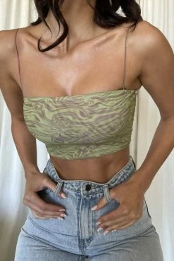 ROM Yvonne Mesh Crop - Green Retrograde