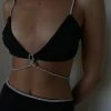 AMC Two Piece Sets Sweeney Diamante Bralette Top - Black