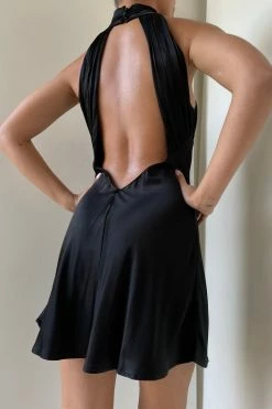 JLW Claire A Line Micro Mini Dress - Black