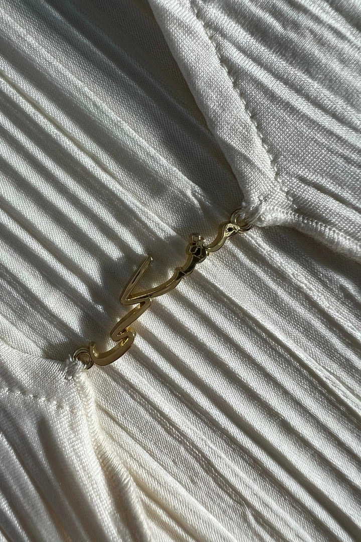 WNT Two Piece Sets Mehru Crinkle Flare Sleeve Top With Hardware - Wheat 9 WNT Two Piece Sets Mehru Crinkle Flare Sleeve Top With Hardware - Wheat