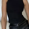ROM Zanna Ribbed Tank Top - Black All Tops