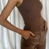 ROM All Tops Zanna Ribbed Tank Top - Chocolate