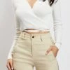 EMS Ivy Long Sleeve Wrap Top - White