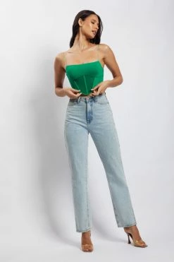 WDN Jada Mesh Corset Bustier - Green