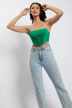 WDN Jada Mesh Corset Bustier - Green
