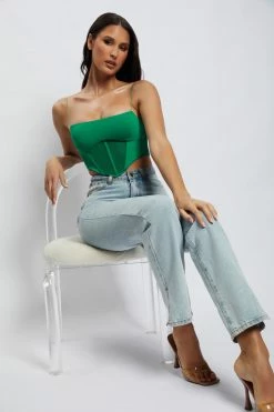 WDN Jada Mesh Corset Bustier - Green