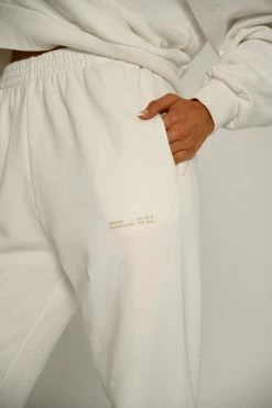 QNG Jesy Loopback Oversized Jogger - White Sweaters & Hoodies