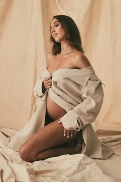 WNT Keily Super Oversized Trench Coat - Bone