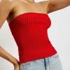 EMS Kyra Strapless Knit Top - Chilli Pepper All Tops