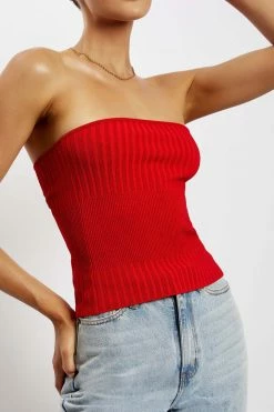 EMS Kyra Strapless Knit Top - Chilli Pepper All Tops