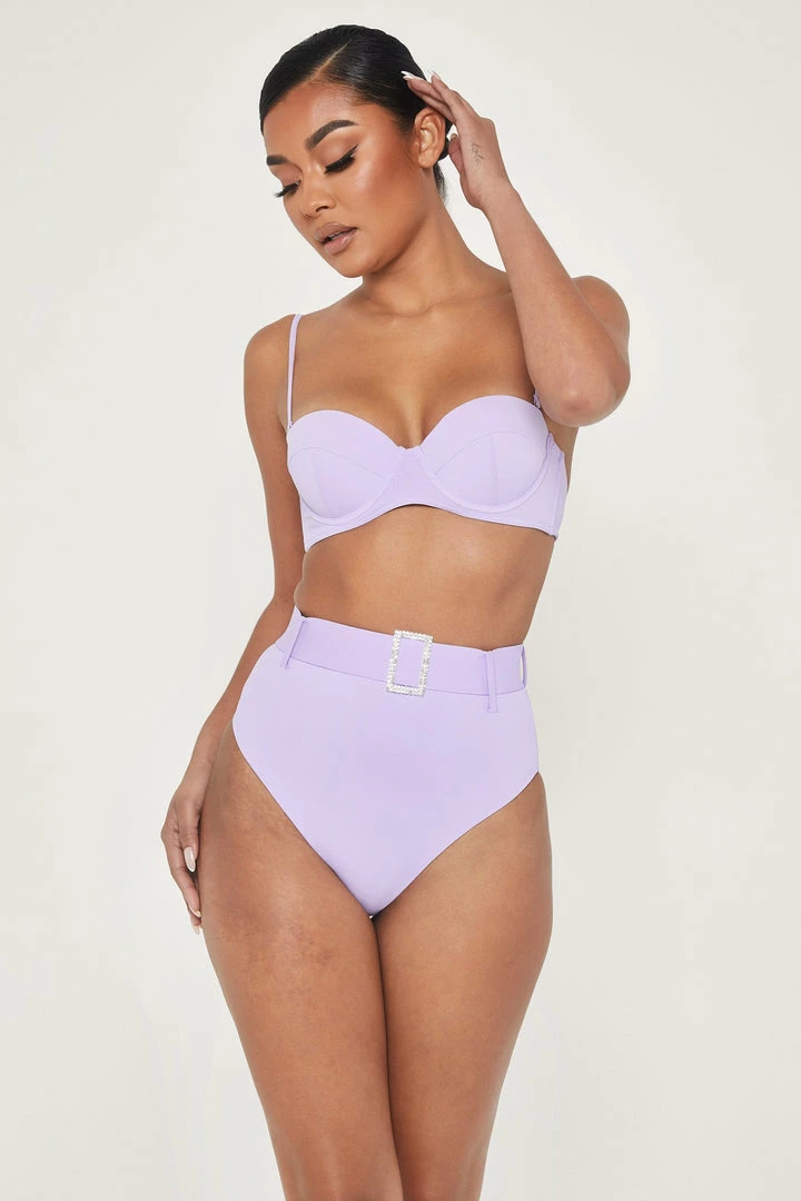 DGH MESHKI SWIM Hadley Diamante High Waisted Bottoms - Lilac 4 DGH MESHKI SWIM Hadley Diamante High Waisted Bottoms - Lilac