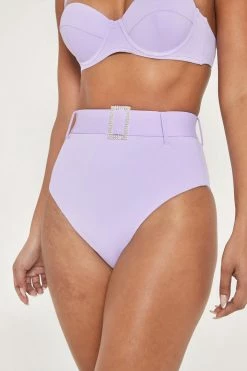 DGH MESHKI SWIM Hadley Diamante High Waisted Bottoms - Lilac