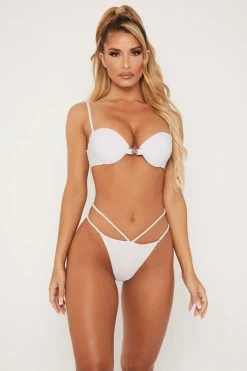 GLD Carley Meshki Logo Brazillian Bikini Bottom - Silver 12 GLD Carley Meshki Logo Brazillian Bikini Bottom - Silver