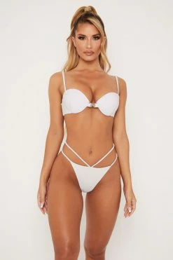 GLD Carley Meshki Logo Brazillian Bikini Bottom - Silver 13 GLD Carley Meshki Logo Brazillian Bikini Bottom - Silver