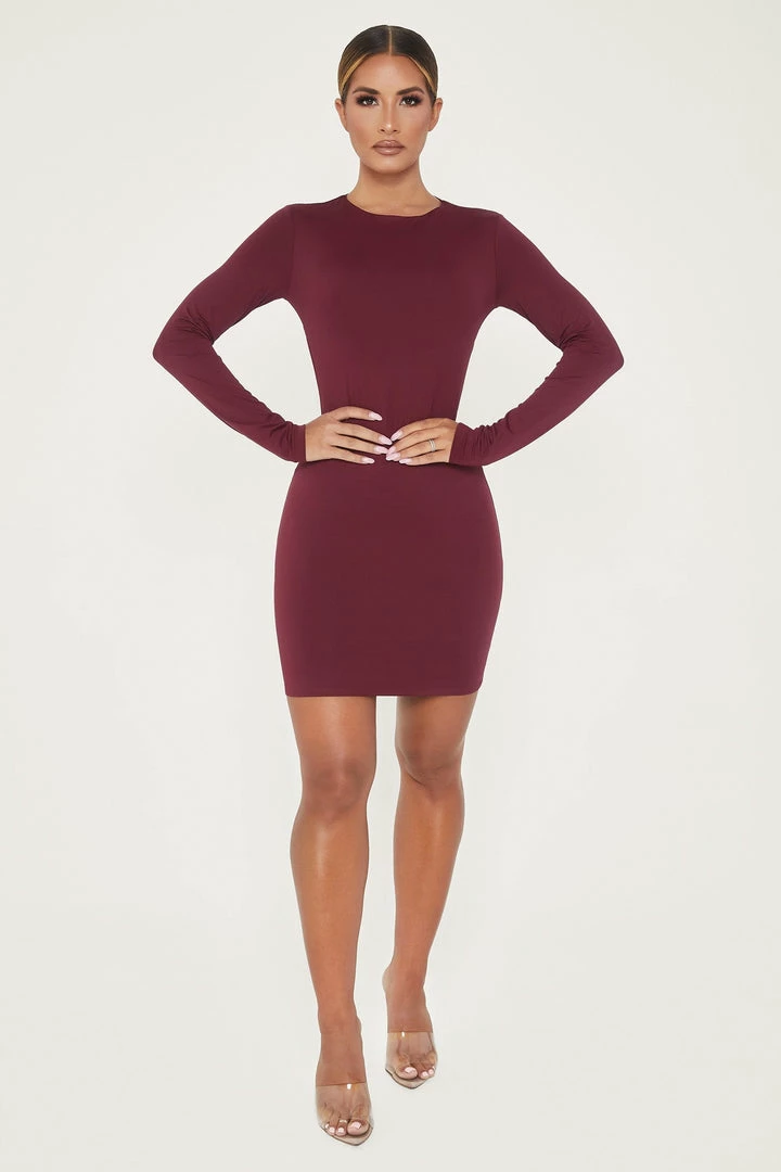 WXI Rayne Long Sleeve Mini Dress - Burgundy DRESSES 5 WXI Rayne Long Sleeve Mini Dress - Burgundy DRESSES