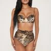 DGH MESHKI SWIM Hadley High Waisted Bottoms - Tiger
