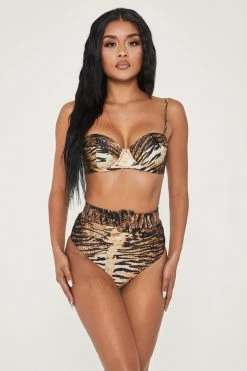 DGH MESHKI SWIM Hadley High Waisted Bottoms - Tiger